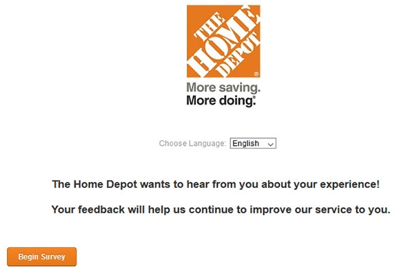 homedepot.com/survey homepage