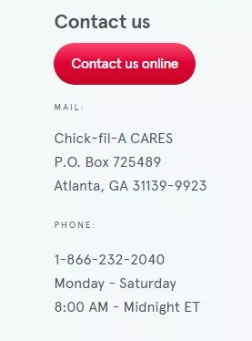 contact details of Chick-fil-A