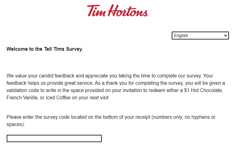 telltims.ca survey homepage